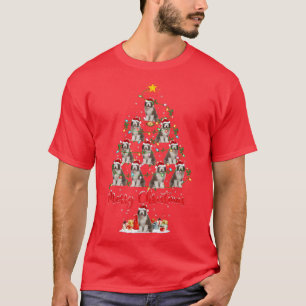 Lighting Xmas Matching Santa Bearded Collie Christ T-Shirt