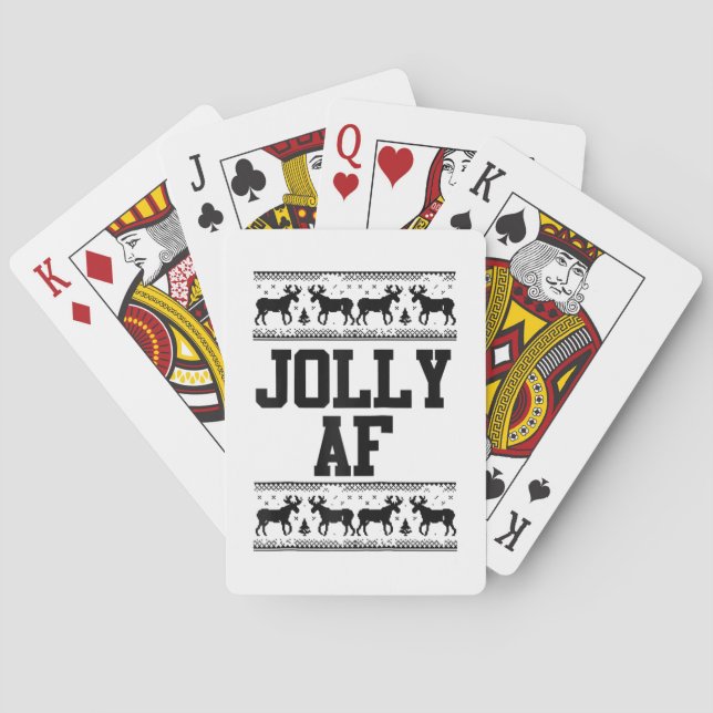 Lighting Xmas Matching Santa Hat Italian Greyhound Playing Cards (Back)