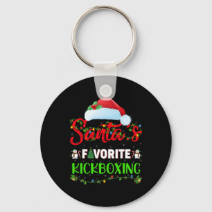 Lighting Xmas Santa's Favorite Kickboxing Christma Keychain