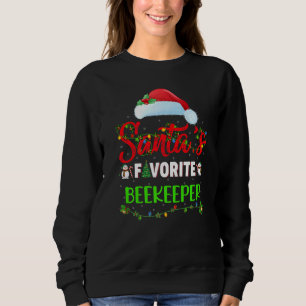 Lighting Xmas Santa's Favourite Beekeeper Christma Sweatshirt
