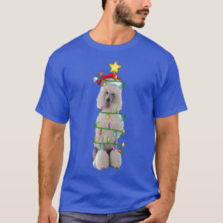 Lighting Xmas Tree Matching Santa Standard Poodle  T-Shirt