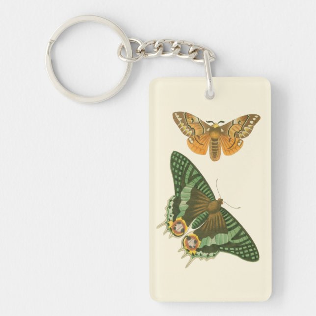 Lightly Bordered Butterfly Painting Keychain (Front)