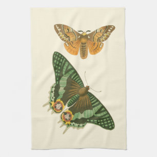 Lightly Bordered Butterfly Painting Kitchen Towel