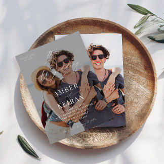 Lightly Tinted Shades Photo Wedding Invitation