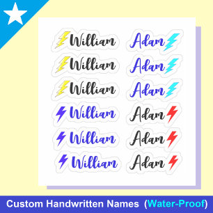 Lightning 12 Small Whimsical Name Labels Set