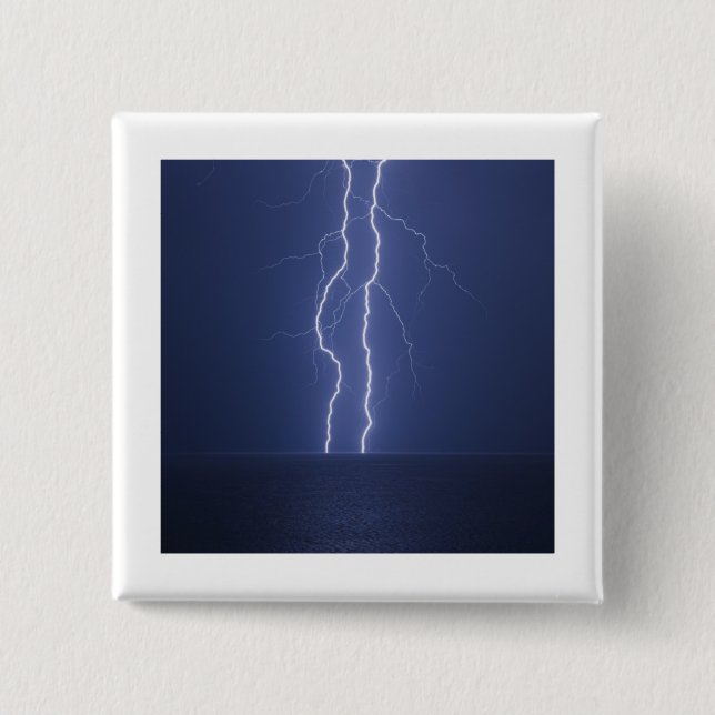 Lightning 2 Inch Square Button (Front)
