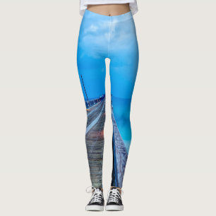 Lightning At Navarre Beach Pier Leggings