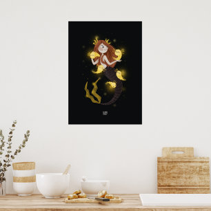 LIGHTNING AXOLOTL by Alexandra Dikaia Poster