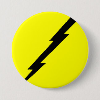 Lightning Bolt 3 Inch Round Button