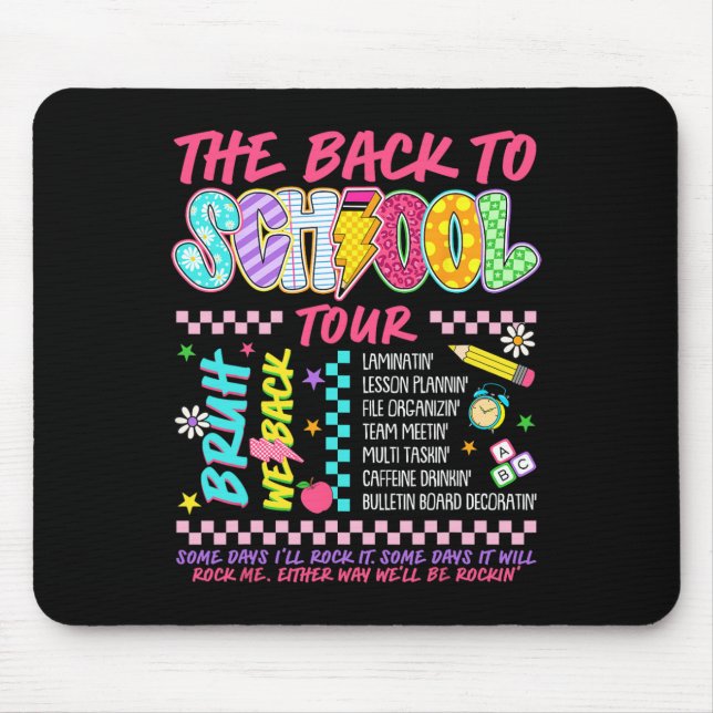 Lightning Bolt Abcd Back To School Tour Bruh We Ba Mouse Pad (Front)