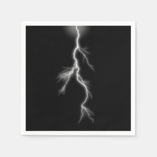 Lightning Bolt against Dark Sky Napkin