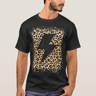 Lightning Bolt Animal Leopard Cheetah Print T-Shirt