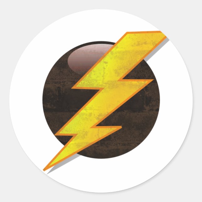Lightning Bolt Classic Round Sticker (Front)