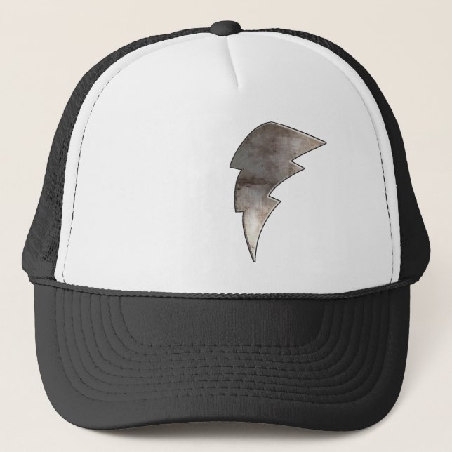 Lightning Bolt; Cool Black Trucker Hat (Front)