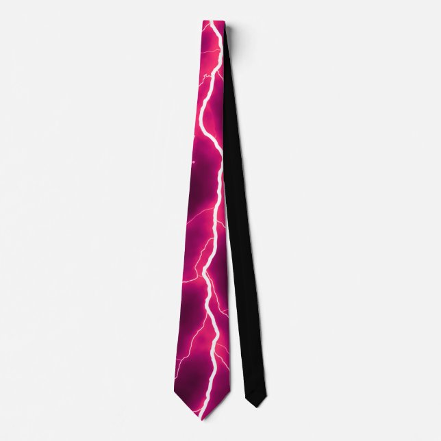 Lightning Bolt - Deep Pink Neck Tie (Front)