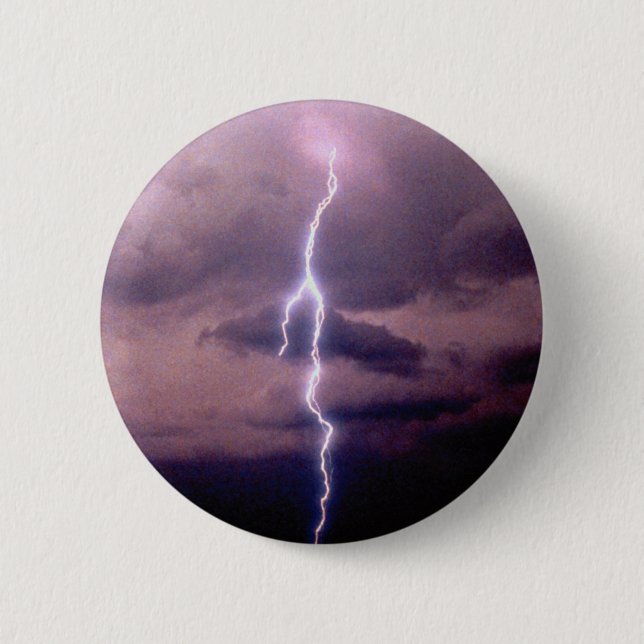 Lightning bolt during thunderstorm 2 inch round button (Front)