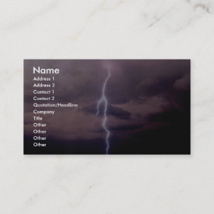 Lightning bolt during thunderstorm business card