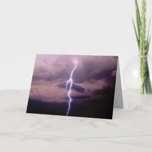 Lightning bolt during thunderstorm card