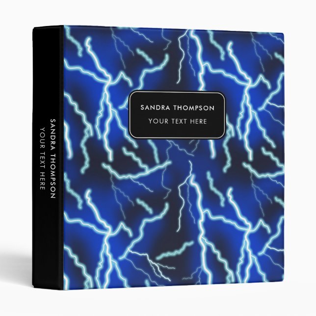 Lightning Bolt Electricity Thunderstorm Night Sky Binder (Front/Spine)