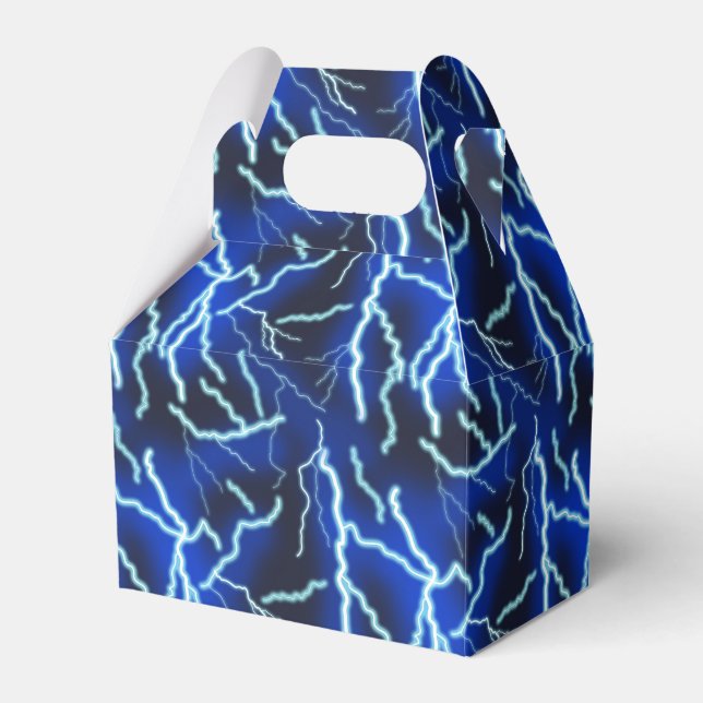 Lightning Bolt Electricity Thunderstorm Night Sky Favor Box (Front Side)