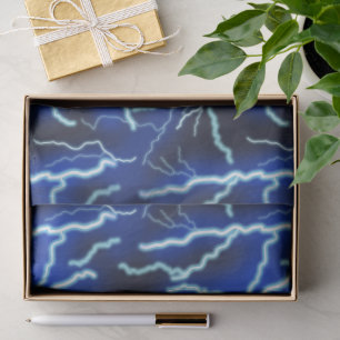 Lightning Bolt Electricity Thunderstorm Night Sky Tissue Paper