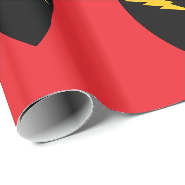 Lightning Bolt Hearts Wrapping Paper (Roll Corner)