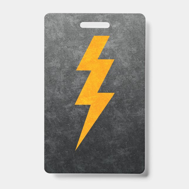 Lightning Bolt in Concrete Badge (Front)