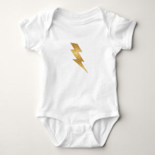 Lightning Bolt in Metallic Gold Baby Bodysuit
