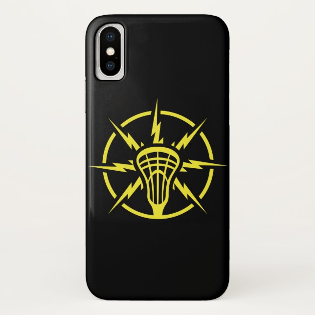 Lightning Bolt Lacrosse Stick iPhone Case (Back)