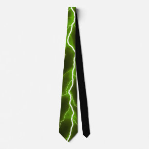 Lightning Bolt - Neon Green Neck Tie