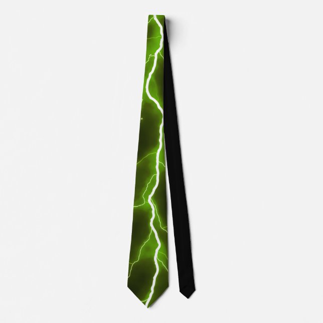 Lightning Bolt - Neon Green Neck Tie (Front)