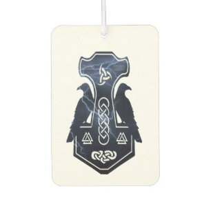 Lightning Bolt Norse Thor's Hammer Air Freshener