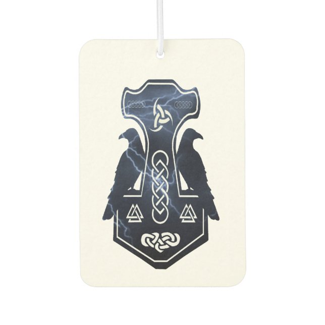 Lightning Bolt Norse Thor's Hammer Air Freshener (Front)