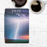 Lightning Bolt on Water Signature   iPad Pro Cover<br><div class="desc">Experience the raw power and beauty of a lightning bolt hitting the water at night with this extraordinary personalized tablet cover. Protect your tablet in style while carrying a captivating depiction of nature's forces with you wherever you go. Let the electrifying artwork on your tablet cover spark inspiration and wonder...</div>