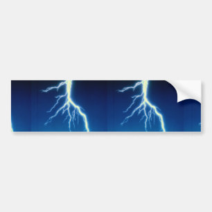 Lightning bolt over blue background bumper sticker