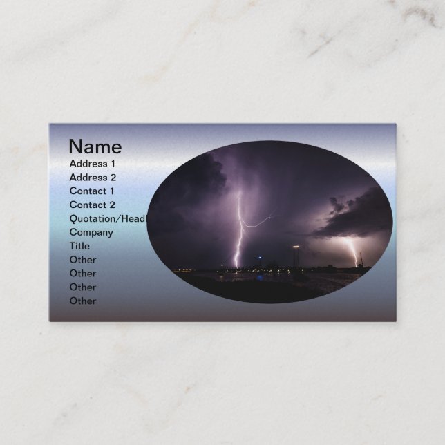 Lightning Bolt Over Harbour City Business Card (Front)