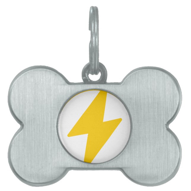 Lightning Bolt Pet ID Tag (Front)