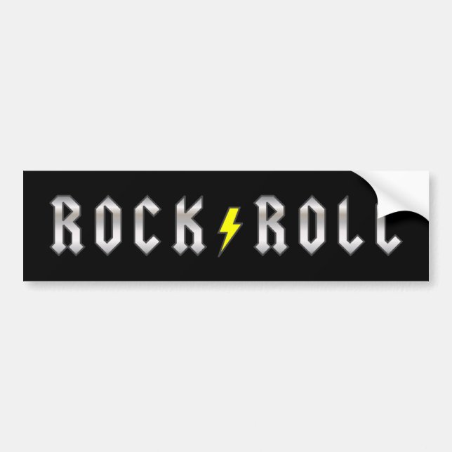 Lightning Bolt Rock and Roll Bumper Sticker (Front)
