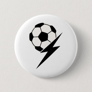 Lightning Bolt Soccer Coach Instructor Or Team Lea 2 Inch Round Button