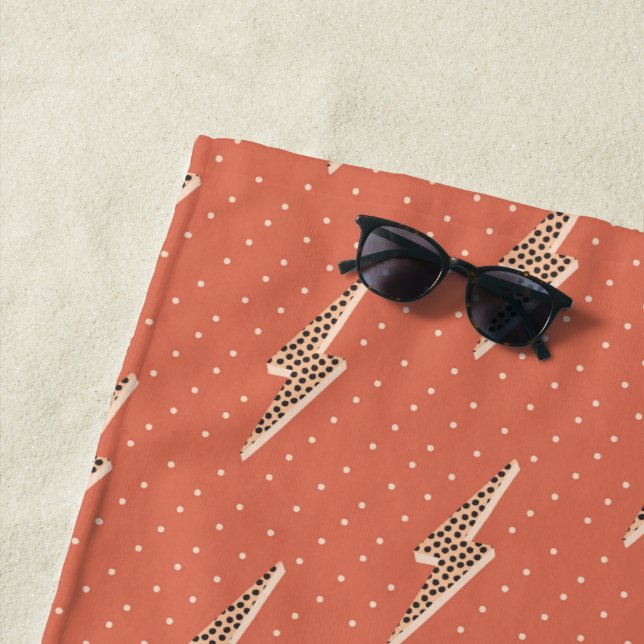 Lightning bolt soft pink  beach towel (In Situ)