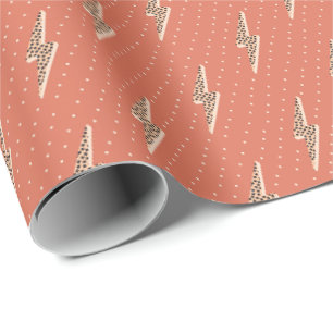 Lightning bolt soft pink wrapping paper