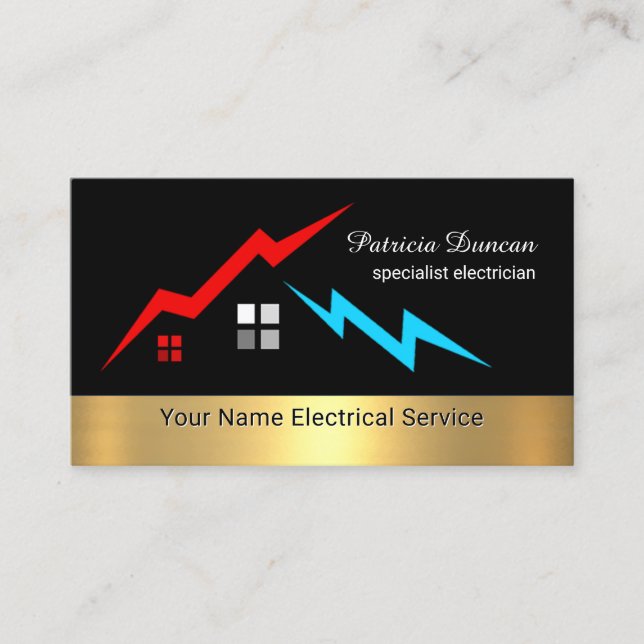 Lightning Bolt Strikes Home Outage Business Card (Front)