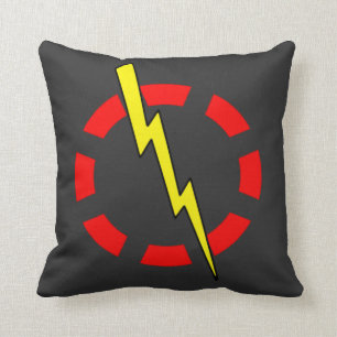 Lightning Bolt Symbol Plush Throw Pillow