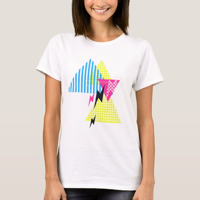 Lightning Bolt Triangle Flash 80's T-Shirt (Front)