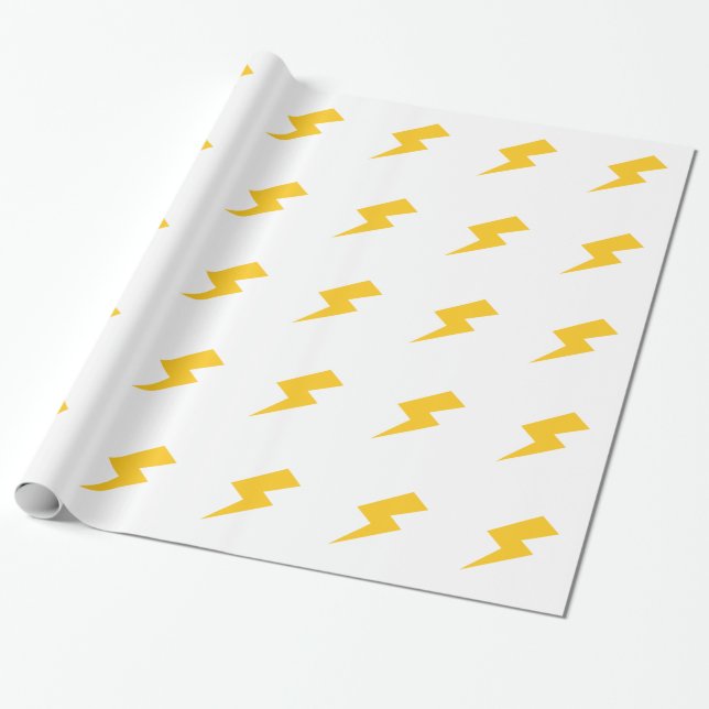Lightning Bolt Wrapping Paper (Unrolled)