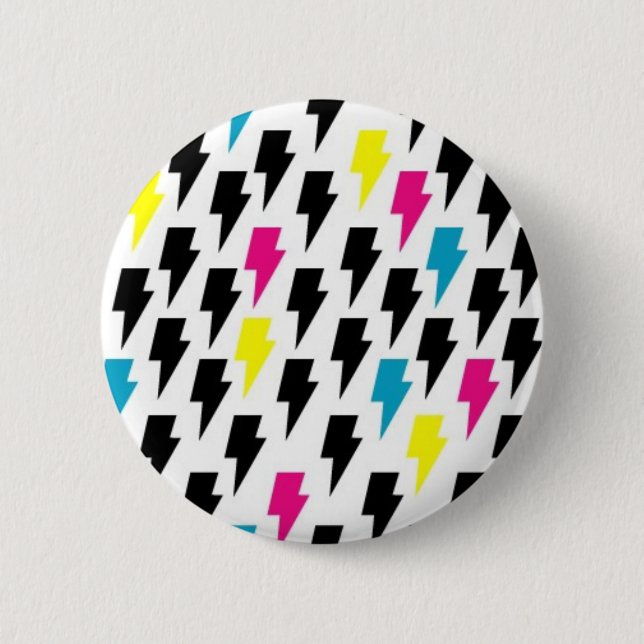 Lightning bolts 2 inch round button (Front)