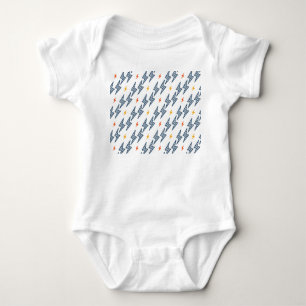 Lightning Bolts Doodle Seamless Flash Baby Bodysuit