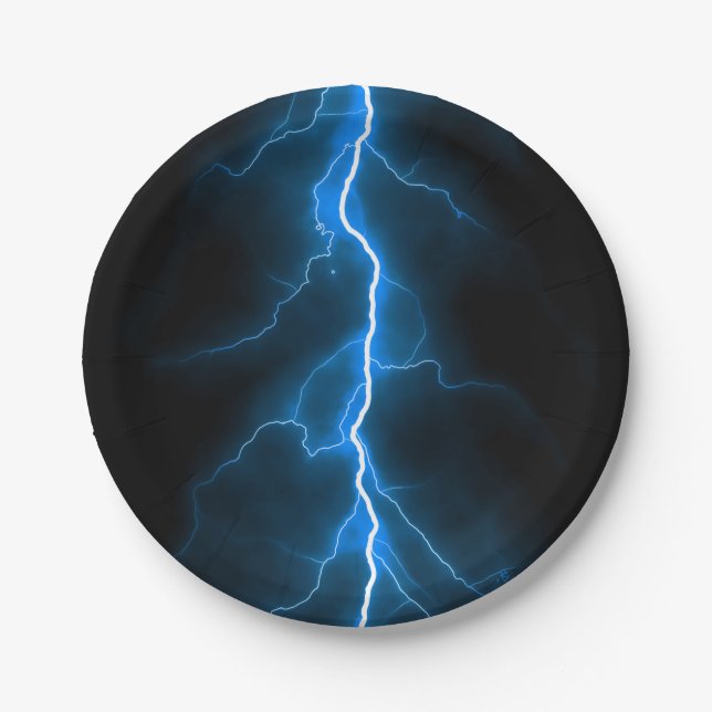 Lightning Bolts Paper Plate (Front)