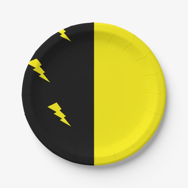 Lightning bolts pattern paper plate (Front)