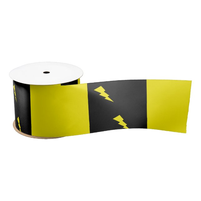 Lightning bolts pattern satin ribbon (Spool)